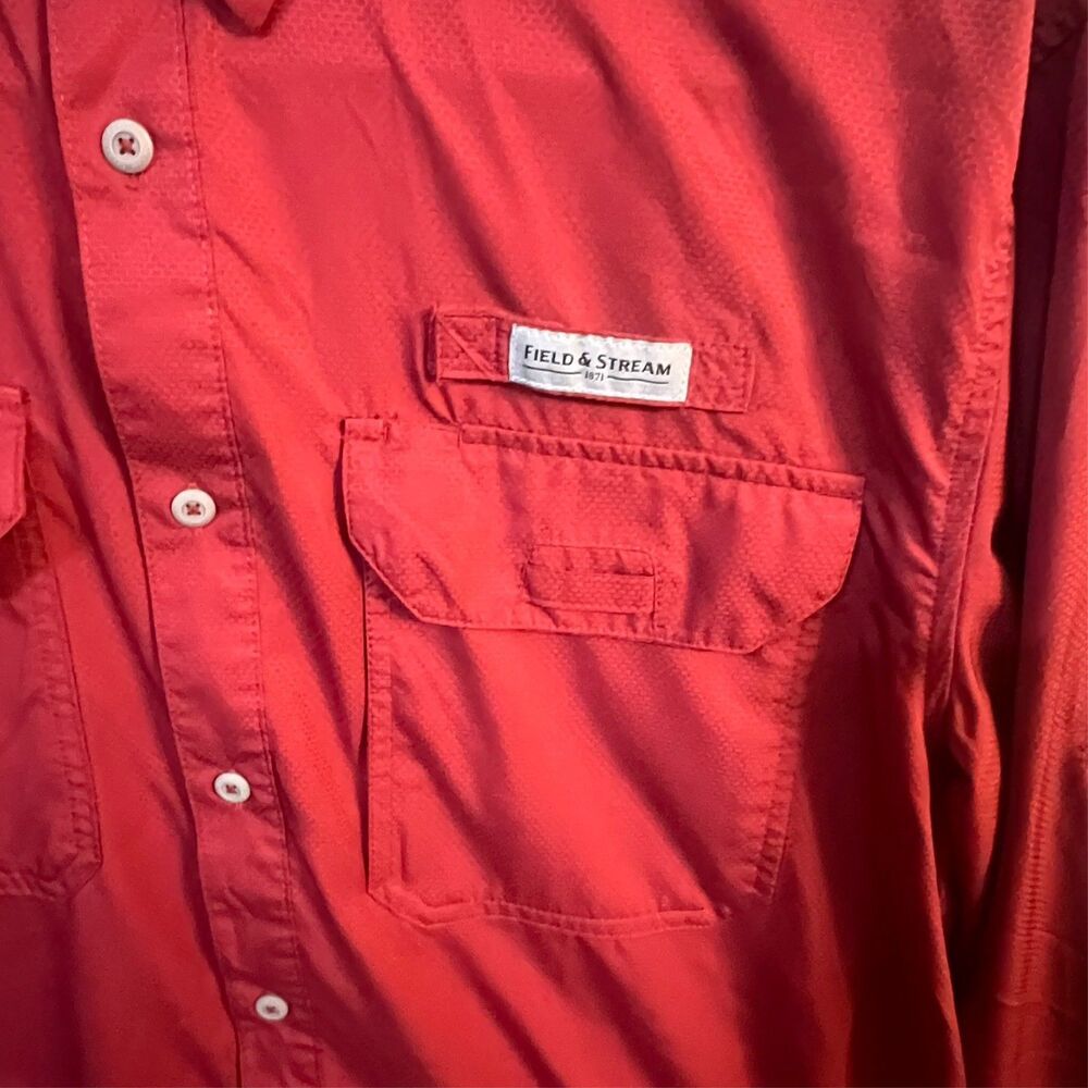 Field & Stream Shirt Men’s M Red Long Snap Sleeve… - image 2
